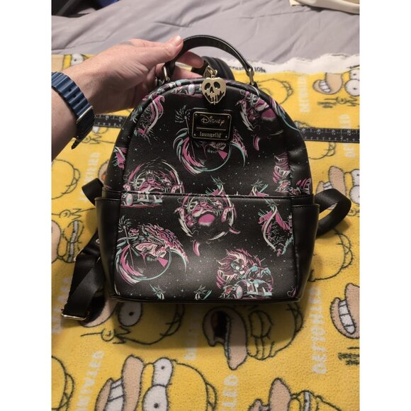 Loungefly Disney Villains Grunge Mini Backpack Bag READ main image 4